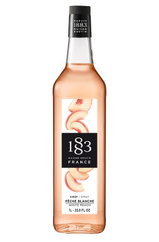 Sirop Pêche blanche bouteille verre 1L