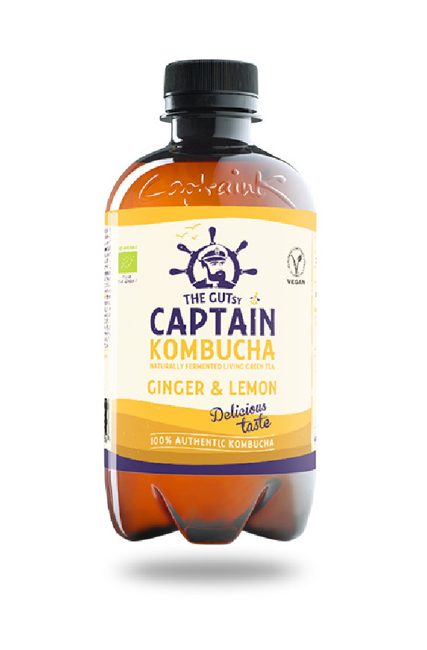 Thé Kombucha pétillant Gingembre Citron bouteille PET 400ml x 12 BIO