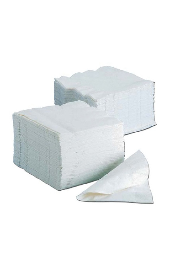 Sélection Delidrinks Serviettes blanches en papier 120 x 120 mm