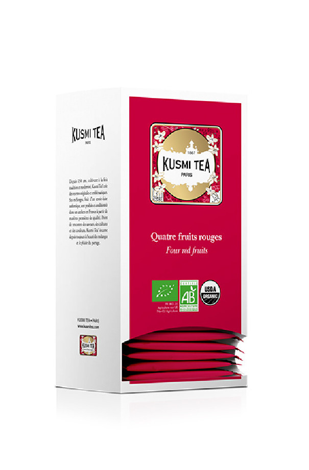 KUSMI TEA Thé noir Quatre Fruits Rouges 25X2g BIO