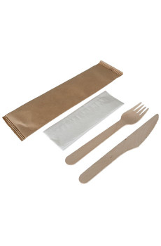 KIT COUVERT BOIS 3 EN 1 - FOURCHETTE COUTEAU SERVIETTE x250 KIT COUVERT BOIS 3 EN 1 - FOURCHETTE COUTEAU SERVIETTE x250