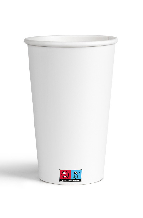 FCS - GOBELET CARTON BLANC SANS LOGO 20OZ-560ML Ø90MM x50