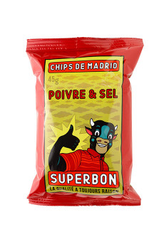 SUPERBON - CHIPS POIVRE & SEL 45G x36