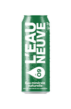L'EAU NEUVE - EAU MINERALE NATURELLE GAZEUSE CANETTE 330ML x24
