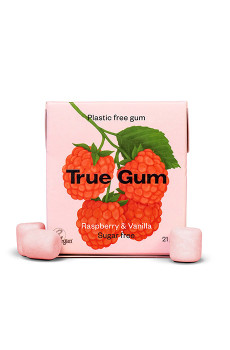 TRUE - CHEWING-GUM FRAMBOISE ET VANILLE SANS SUCRES PRÉSENTOIR 21G x24