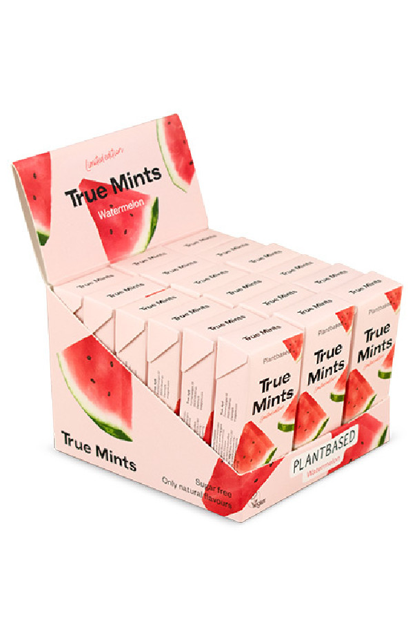 TRUE - PASTILLES PASTEQUE SANS SUCRES PRÉSENTOIR 13G x18