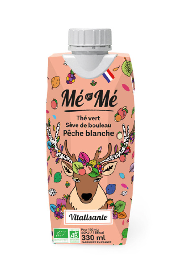 ME-ME - VITALISANTE THE VERT MATCHA SEVE DE BOULEAU PECHE BLANCHE 330ML x12 BIO