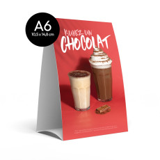 PLV - CHEVALET DE TABLE CHOCOLAT CHAUD A6 x1 PLV - CHEVALET DE TABLE CHOCOLAT CHAUD A6 x1
