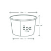 VEGWARE - POT SOUPE/GLACE PLA BLANC COMPOSTABLE 8OZ/236ML Ø90MM x50