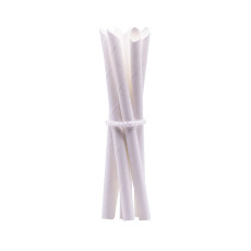 PAILLE BUBBLE TEA BISEAUTEE PAPIER BLANC EMBALLAGE INDIVIDUEL Ø12 L.200 MM x100