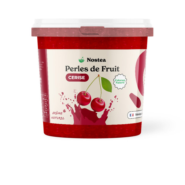 NOSTEA - PERLES DE FRUIT SAVEUR CERISE COLORANTS NATURELS SEAU 3.2KG