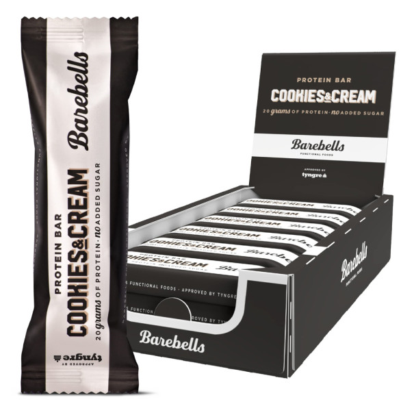 BAREBELLS - PROTEIN BARRES COOKIES AND CREAM 54G x12