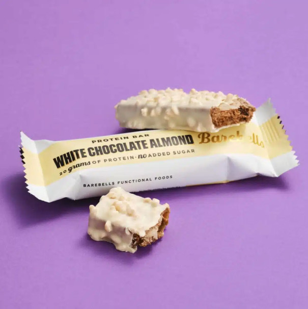 BAREBELLS - PROTEIN BARRES WHITE CHOCOLATE ALMOND 54G x12