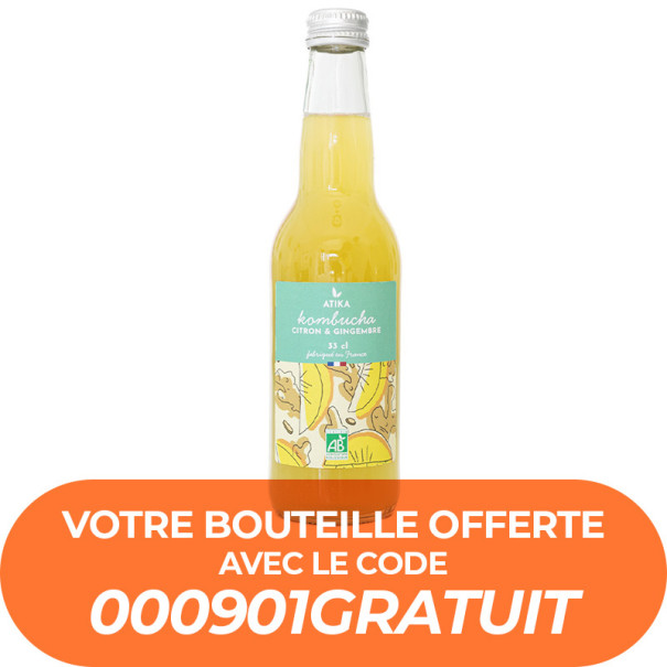 ATIKA - KOMBUCHA CITRON GINGEMBRE 330ML x12 BIO