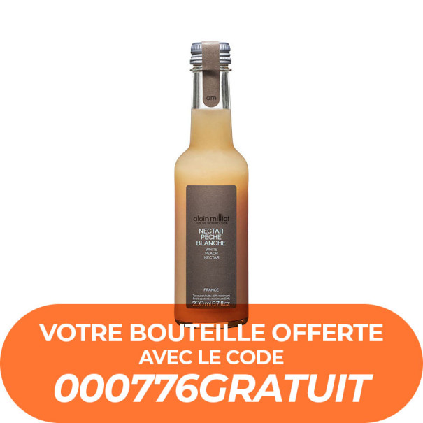 ALAIN MILLIAT - NECTAR PECHE BLANCHE BOUTEILLE VERRE 200ML ECHANTILLON x1