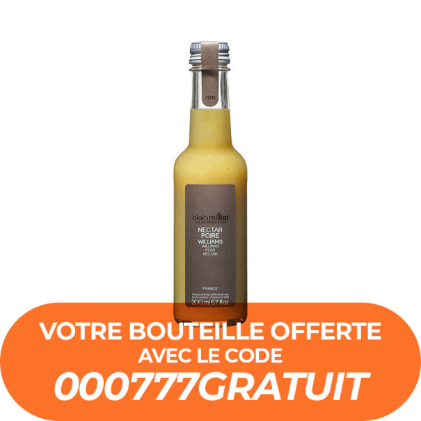 ALAIN MILLIAT - NECTAR POIRE BOUTEILLE VERRE 200ML ECHANTILLON x1
