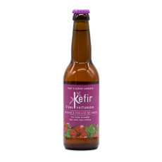 KEFIR EAU VERTUEUSE - HIBISCUS FEUILLES DE CASSIS BOUTEILLE VERRE 330ML x12 BIO