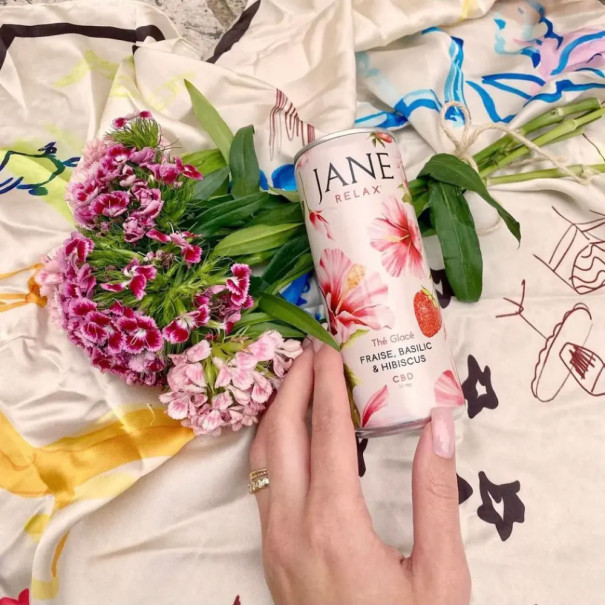 JANE - THE VERT HIBISCUS FRAISE BASILIC CBD 35MG CANETTE 250ML x24