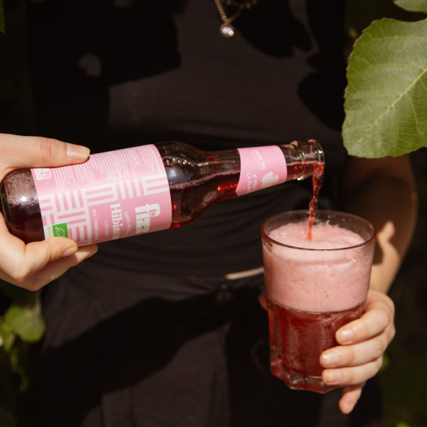 FIZZ - CERISE HIBISCUS BOUTEILLE VERRE 330ML x12 BIO FIZZ - CERISE HIBISCUS BOUTEILLE VERRE 330ML x12 BIO