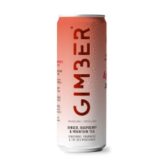 Gimber - Boisson pétillante immunité ginger framboise thé des montagnes canette 250ml x12 Bio