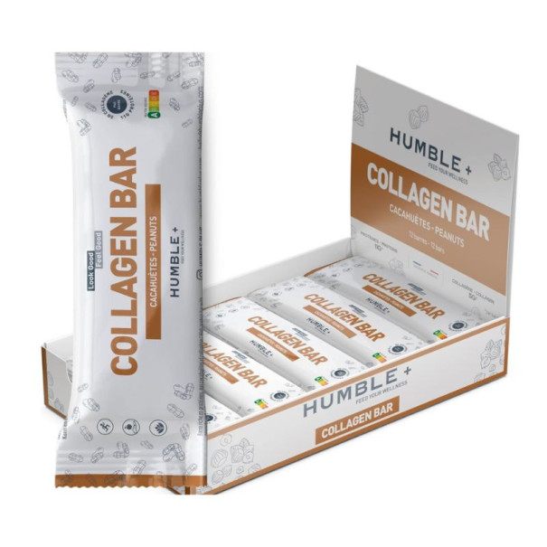 Humble Plus - Barre collagène cacahuète 46g x12