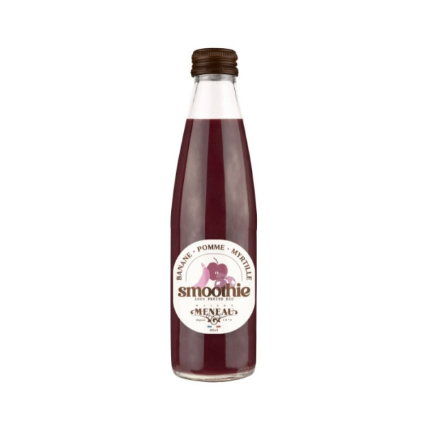 MENEAU - SMOOTHIE POMME MYRTILLE BOUTEILLE VERRE 250ML x12 BIO