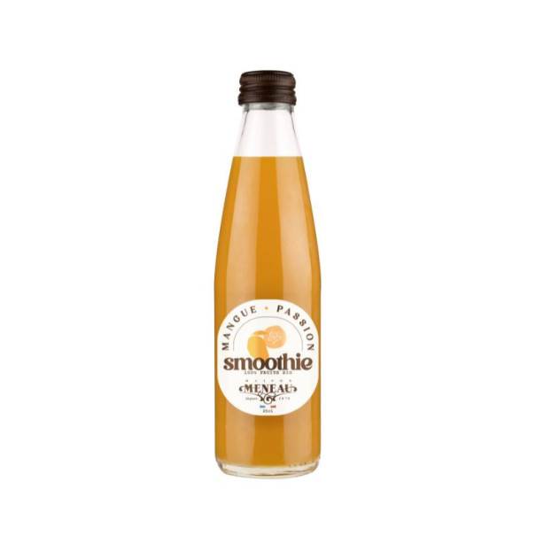 MENEAU - SMOOTHIE MANGUE PASSION BOUTEILLE VERRE 250ML x12 BIO