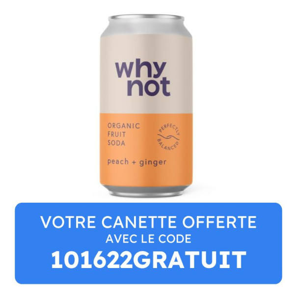 Why Not - Soda craft pêche gingembre canette 330ml x1 bio