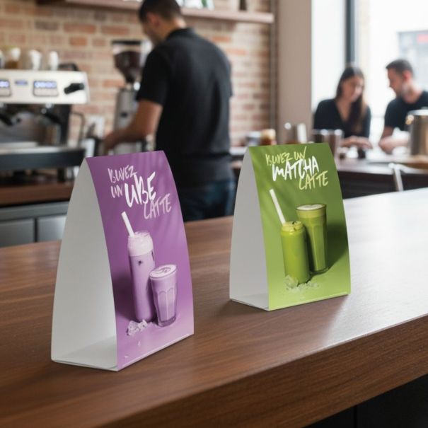 PLV - CHEVALET DE TABLE UBE LATTE A6 x1