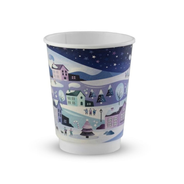 VEGWARE - GOBELET NOEL KRAFT DOUBLE PAROI 12OZ Ø89MM x25