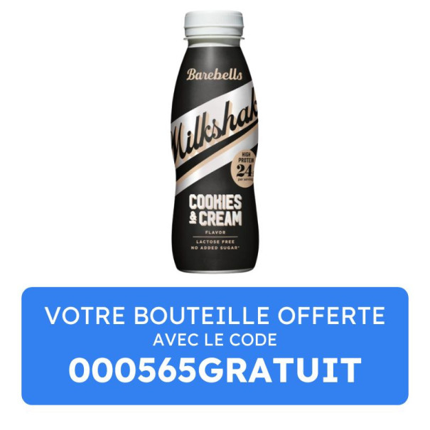 Barebells - Milkshake cookie and cream bouteille PET 330ml x1