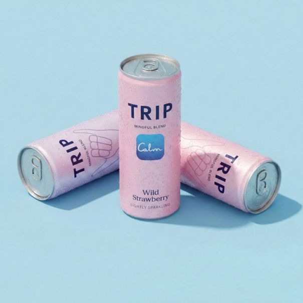 TRIP - EAU PETILLANTE FLEUR DE SUREAU - MENTHE MINDFUL BLEND CAN ALU 330ML x12