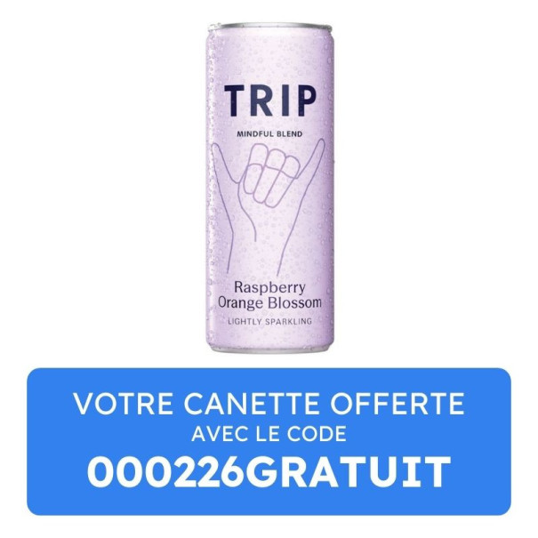 TRIP - EAU PETILLANTE FRAMBOISE- FLEUR D'ORANGER MINDFUL BLEND CAN ALU 330ML x1