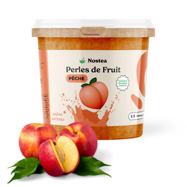 NOSTEA - PERLES DE FRUIT SAVEUR PECHE SEAU COLORANTS NATURELS 3.2KG