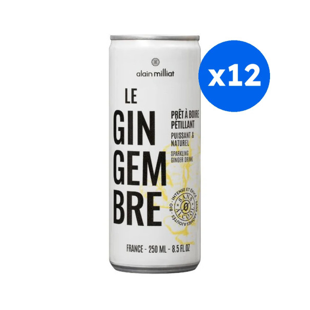 ALAIN MILLIAT - LE GINGEMBRE PETILLANT CANETTE 250ML X12 BIO