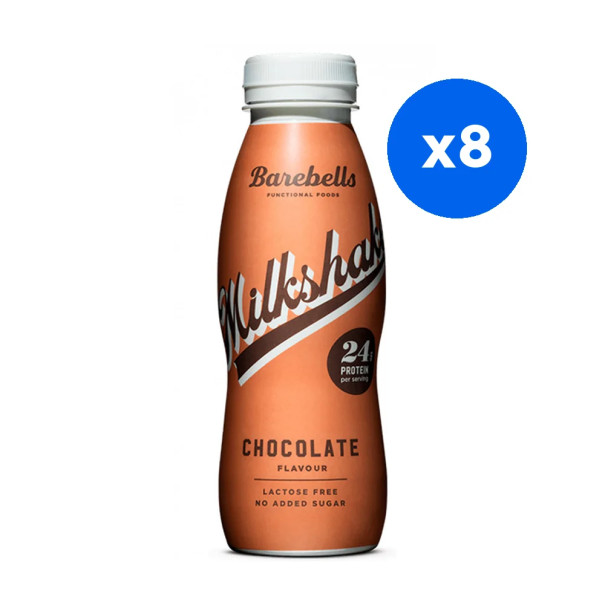 BAREBELLS - MILKSHAKE CHOCOLAT BOUTEILLE PET 330ML x8