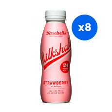 BAREBELLS - MILKSHAKE FRAISE BOUTEILLE PET 330ML x8