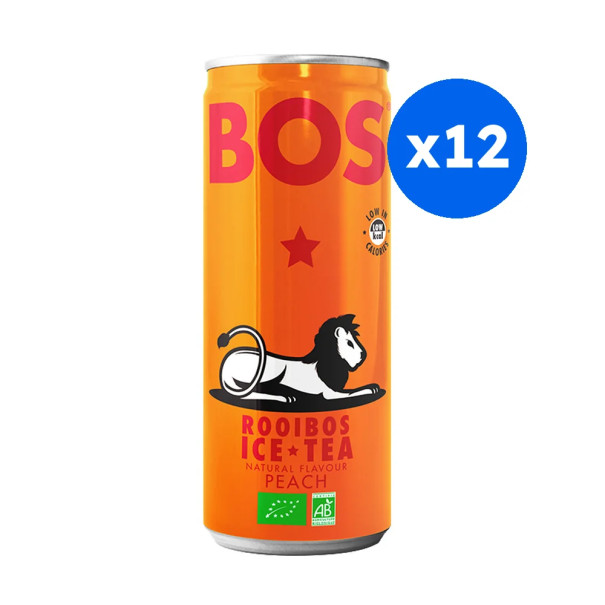 BOS - THE GLACE ROOIBOS PECHE CANETTE 250ML x12 BIO