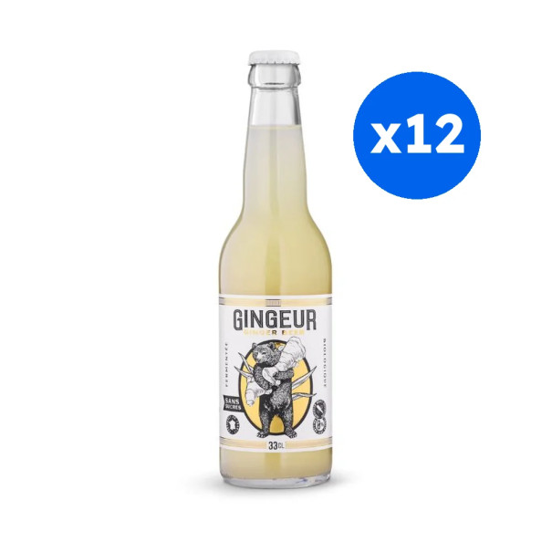 GINGEUR - GINGER BEER SANS SUCRES BOUTEILLE VERRE 330ML x12 BIO
