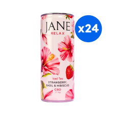 JANE - THE VERT HIBISCUS FRAISE BASILIC CBD 35MG CANETTE 250ML x24