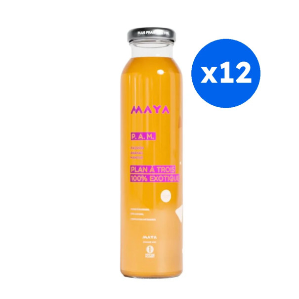 MAYA - JUS PAM PASSION ANANAS MANGUE BOUTEILLE VERRE 310ML x12