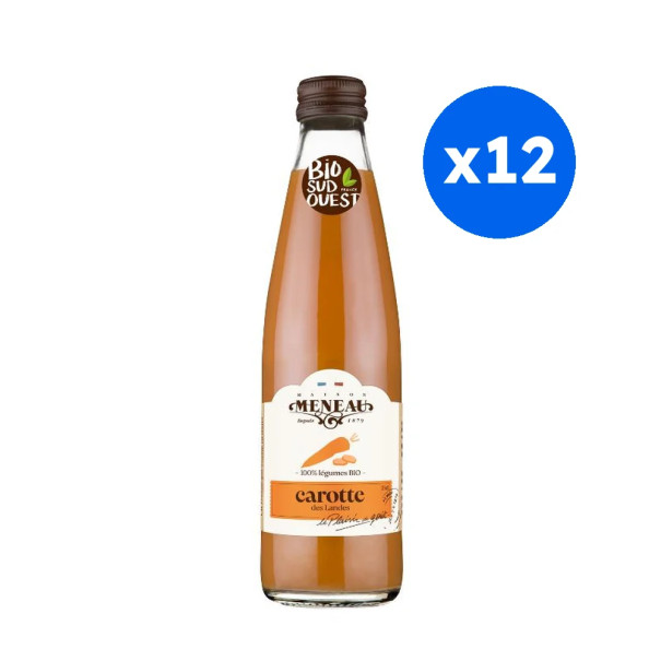 MENEAU - JUS DE CAROTTE BOUTEILLE VERRE 250ML x12 BIO