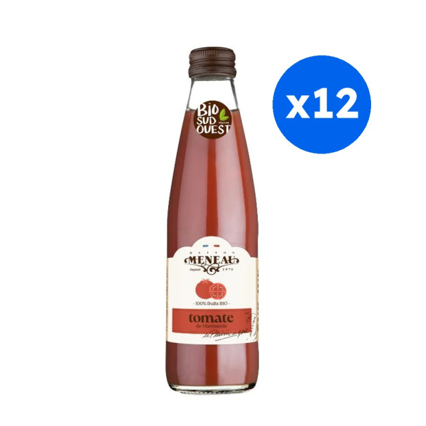MENEAU - JUS DE TOMATE BOUTEILLE VERRE 250ML x12 BIO