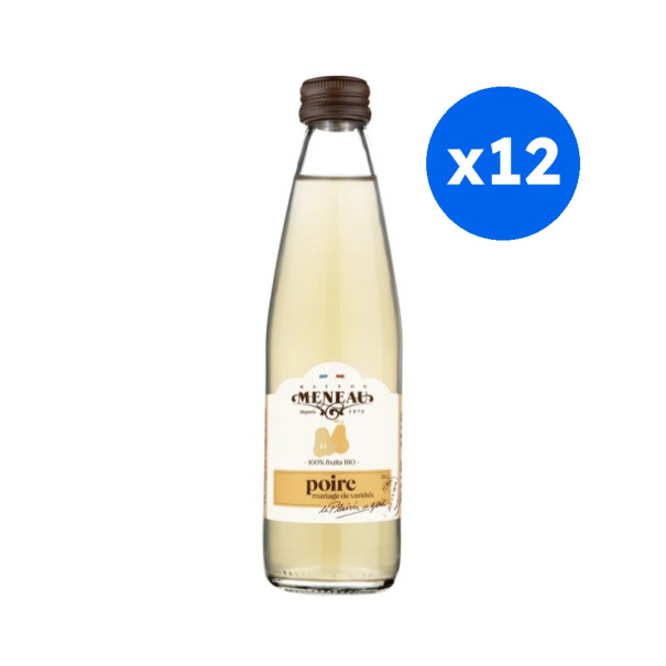 MENEAU - PUR JUS POIRE BOUTEILLE VERRE 250ML x12 BIO