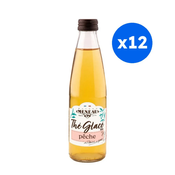 MENEAU - THE VERT PECHE BOUTEILLE VERRE 250ML x12 BIO