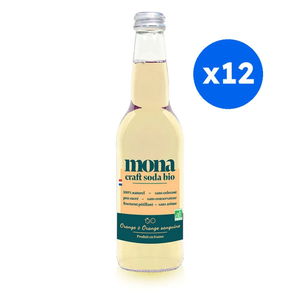 MONA - SODA ORANGE ORANGE SANGUINE BOUTEILLE VERRE 330ML x12 BIO