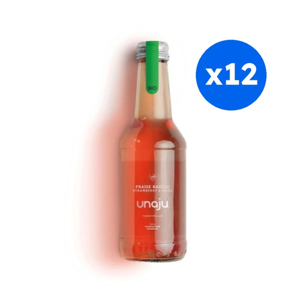 UNAJU - BOISSON PETILLANTE FRAISE BASILIC 250ML x12 BIO