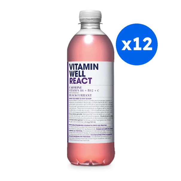 VITAMIN WELL - REACT CASSIS BOUTEILLE PET 500ML x12