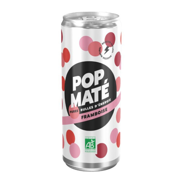 Pop Maté - Maté framboise canette alu 250ml x24 Bio