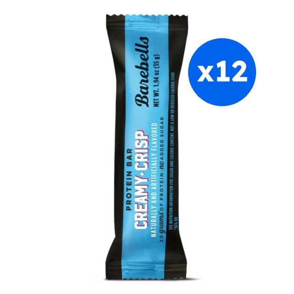 BAREBELLS - PROTEIN BARRES CREAMY CRISP 55G x12